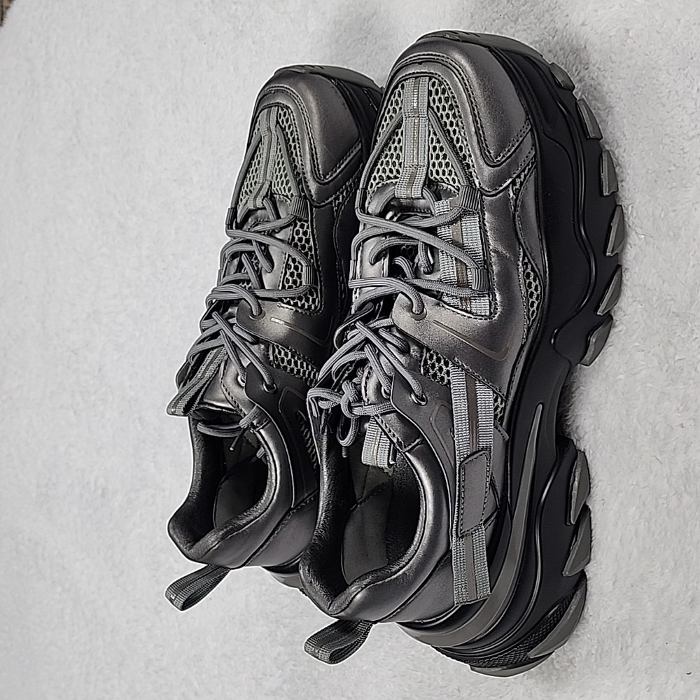 Asos Design Chunky Sneakers In Gunmetal - Picture 4 of 15
